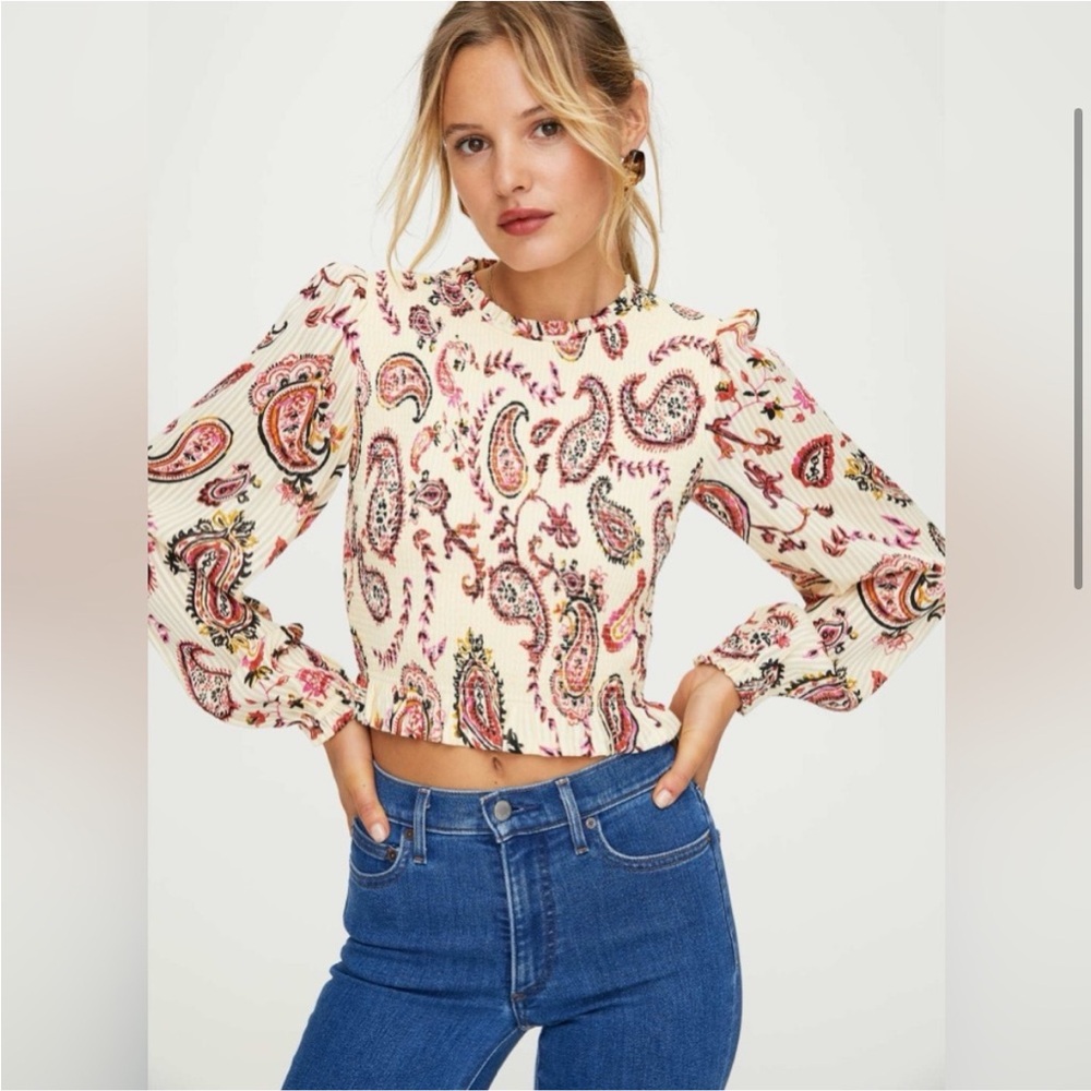 Wilfred Tops | Aritzia | Tempest Cream Paisely | S